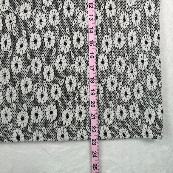 Vintage Camelashes Black and White Floral Daisy Knit Shirt Size Large - Picture 7 of 8